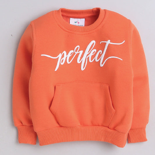 Unisex Full Sleeves Perfect Printed Warm Fleece Jacket & Joggers - Orange