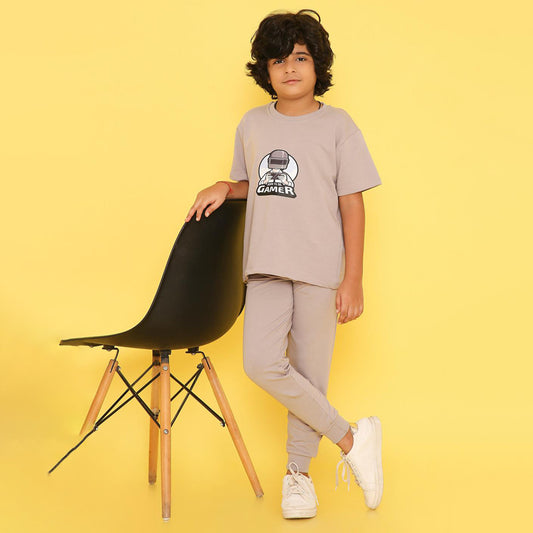 Boys BGMI Gamer Printed Terry Jogger Set