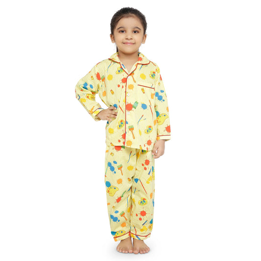 Colors & Brush Print Nightsuit