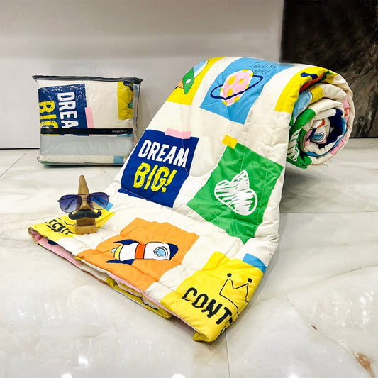 Dream Big Theme Multicolor Microfiber Modern Style Comforter