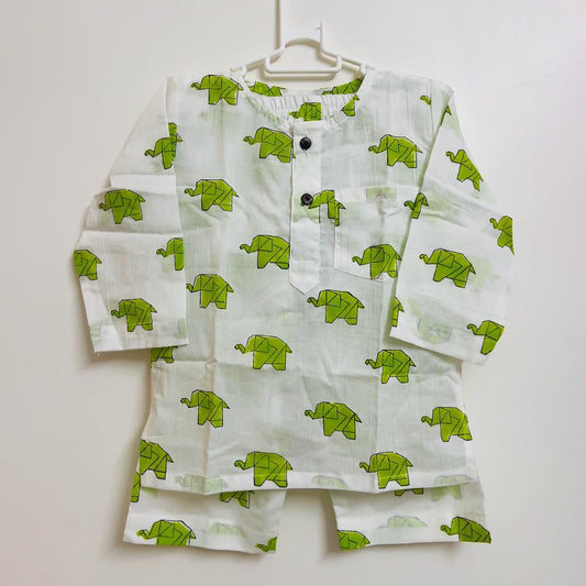 Elephant Printed Mul Nightsuit