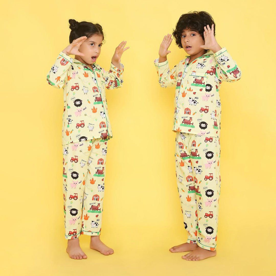 Farm Animals Print Nightsuit