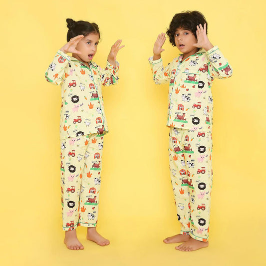 Farm Animals Print Nightsuit