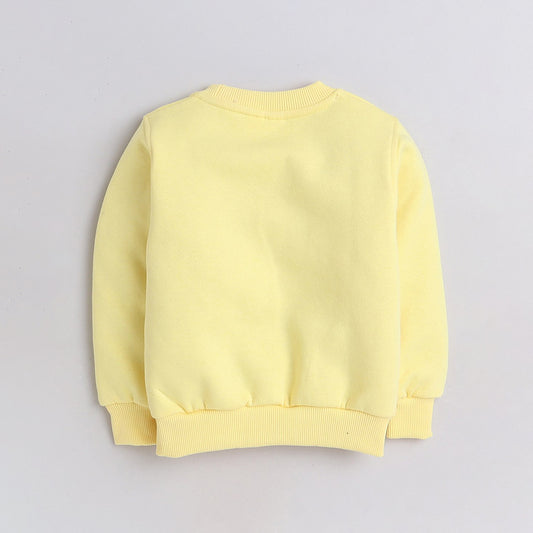 Unisex Full Sleeves Placement Rocket Printed Fleece Sweatshirt