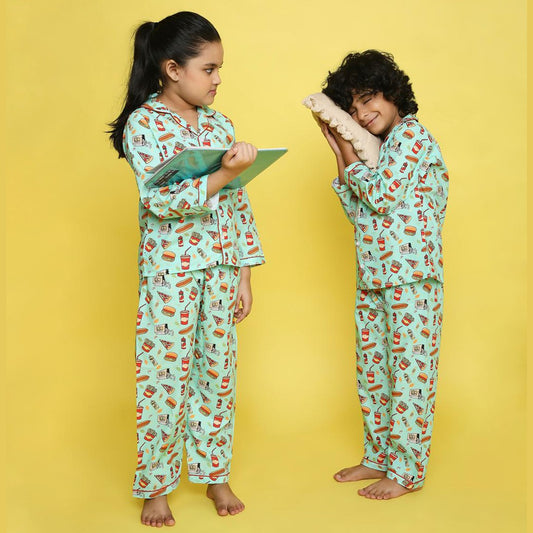 Junk Food Print Nightsuit