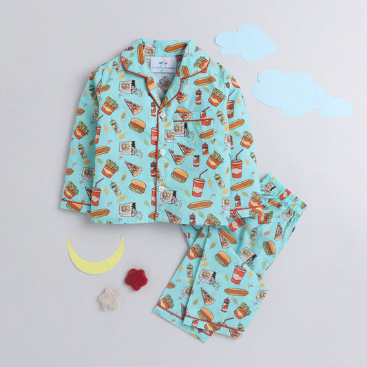 Junk Food Print Nightsuit