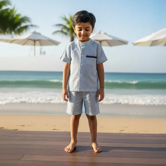 Blue Sailor Boys Cotton Fabric – Soft & Comfortable