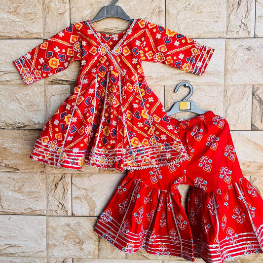 Red Patola Print Sharara