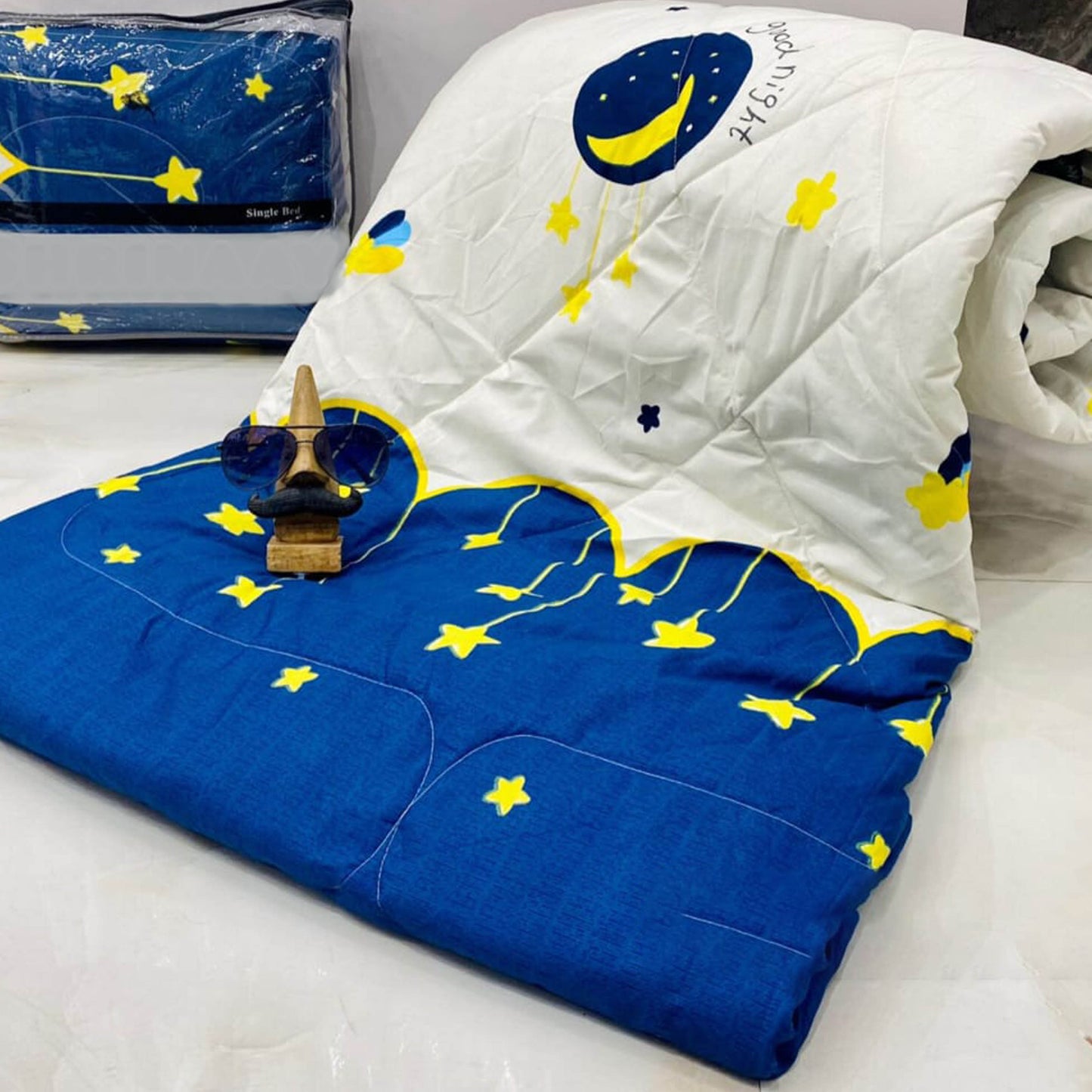 Stars And Moon Theme Cotton Light Weight Comforter