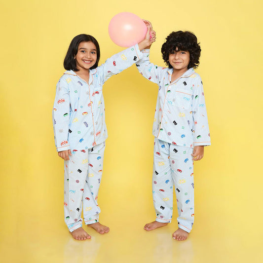 Superhero Mask Print Nightsuit