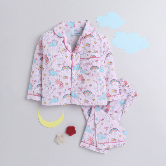 Unicorn Light Pink Print Nightsuit