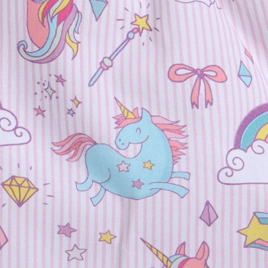 Unicorn Light Pink Print Nightsuit
