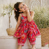 Floral Printed Muslin Kurta with Afghani Pants for Girls