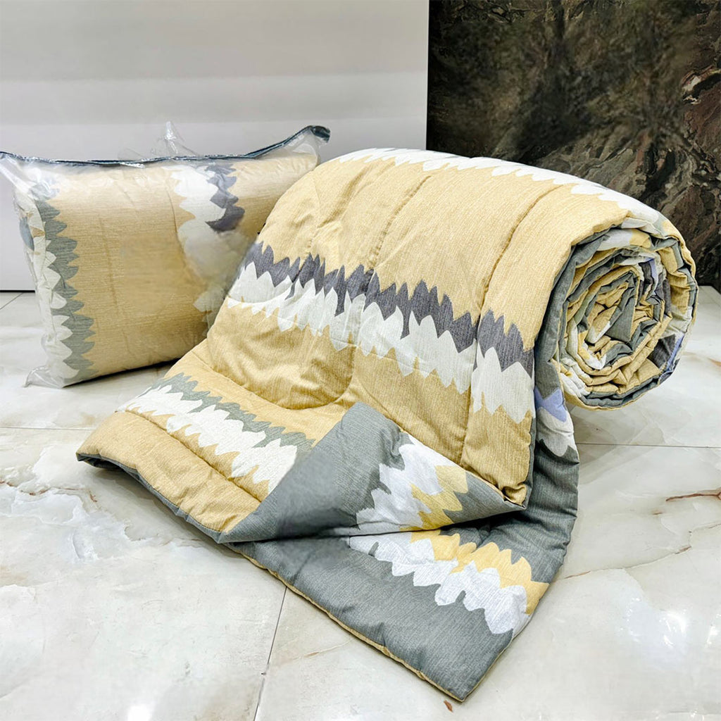 Zigzag or Chevron Theme Cotton Light Weight Comforter