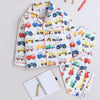 White Multiple Cars Theme Full sleeve Night Suit