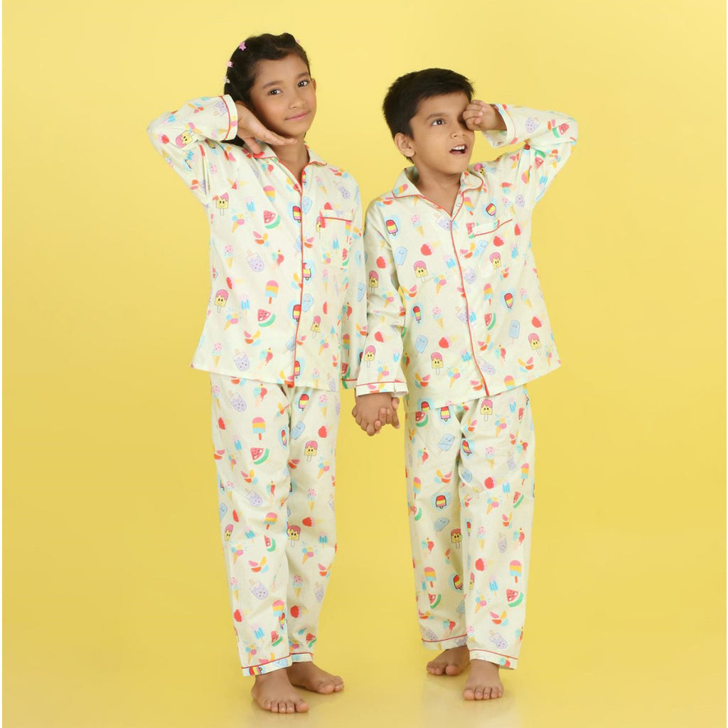 Unisex Ice-cream Print Nightsuit