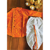Orange Bandhani Cotton Kurta with Side Button & Dhoti Pants for Boys