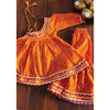 Orange Bandhani Cotton One-Shoulder Kurta with Sharara for Girls