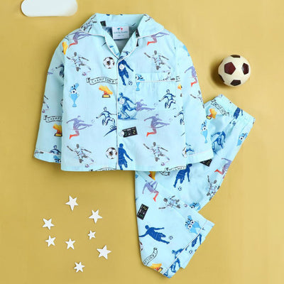 Unisex Football Champs Print Nightsuit