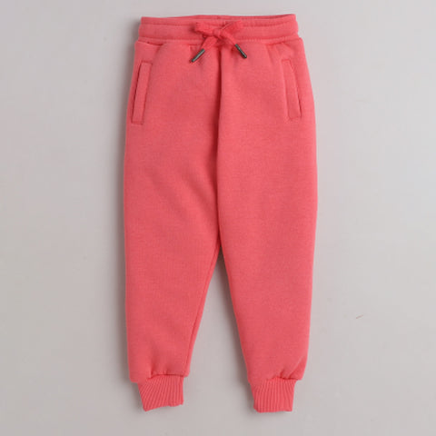 Unisex Full Sleeves Dramatic Printed Warm Fleece Jacket & Joggers - Rosy Pink