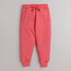 Girls Full Sleeves Flowers Printed Warm Fleece Jacket & Joggers - Rosy Pink