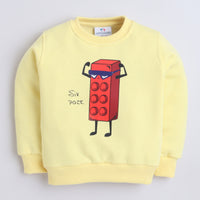 Unisex Full Sleeves Puzzle Block Printed Warm Fleece Jacket & Joggers - Yellow