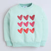 Unisex Full Sleeves Heart Printed Jacket - Pale Blue