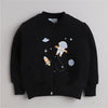 Unisex Full Sleeves Space Printed Jacket - Black