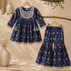 Sanganeri Print Cotton Kurta Sharara Set for Girls