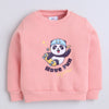 Unisex Full Sleeves Panda Printed Warm Fleece Jacket & Joggers - Baby Pink