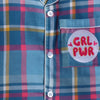 Unisex Checks Night Suit with Girl Power Embroidery On Pocket