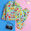 Light Blue Summer Fruits Theme Full sleeve Night Suit