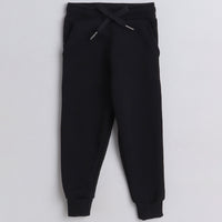 Girls Full Sleeves Girls Power Printed Warm Fleece Jacket & Joggers - Black