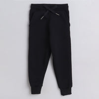 Unisex Full Sleeves Space Printed Warm Fleece Jacket & Joggers - Black