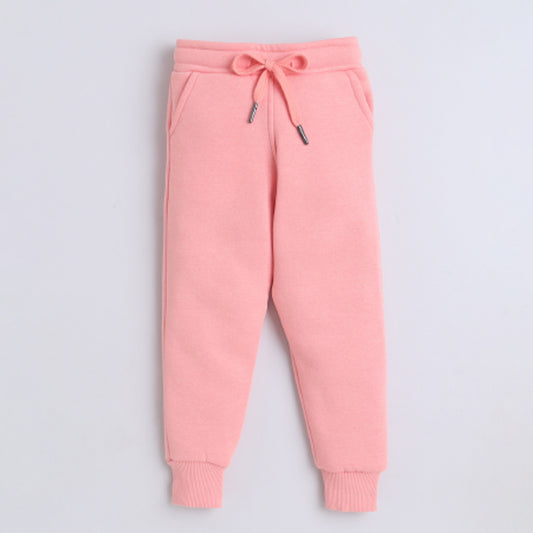 Unisex Warm Fleece Track Pant - Baby Pink