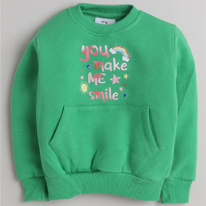 Unisex Full Sleeves Printed Warm Fleece Jacket & Joggers - Green