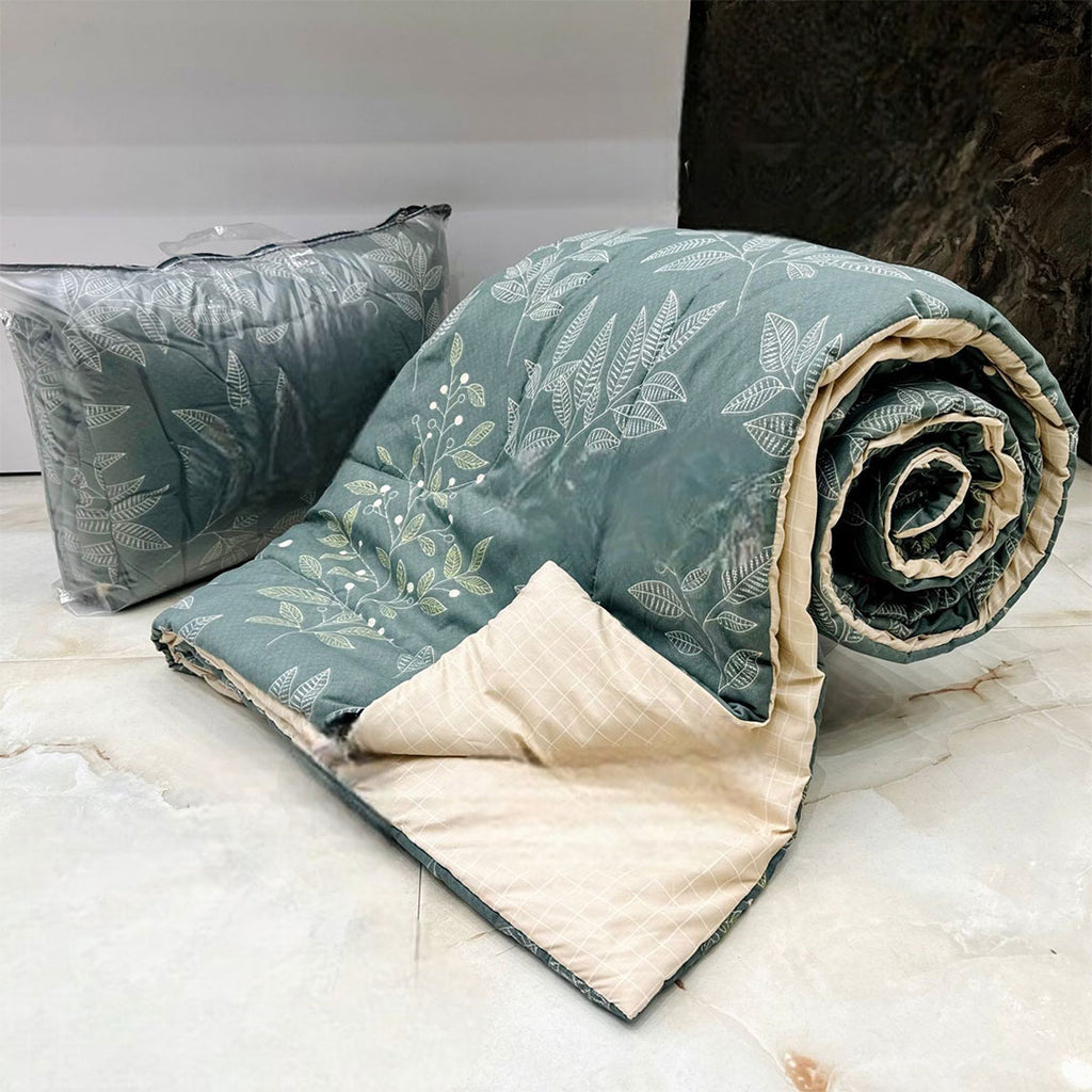 Green Plant Theme Cotton Light Weight Comforter