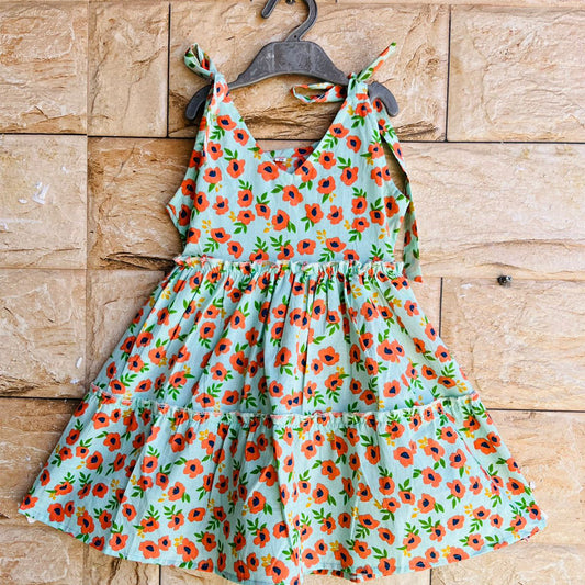 Soft Blue Floral Dress for Girls