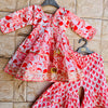 Floral Red Cotton Sharara Set for Girls