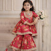 Floral Printed Muslin Cotton Sharara Set for Girls