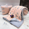 Peach Small Plants Theme Cotton Light Weight Comforter