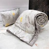 Grey Flowers And Leaf Theme Cotton Light Weight Comforter