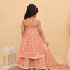 Peach Halter Sharara Set with Dupatta in Cotton