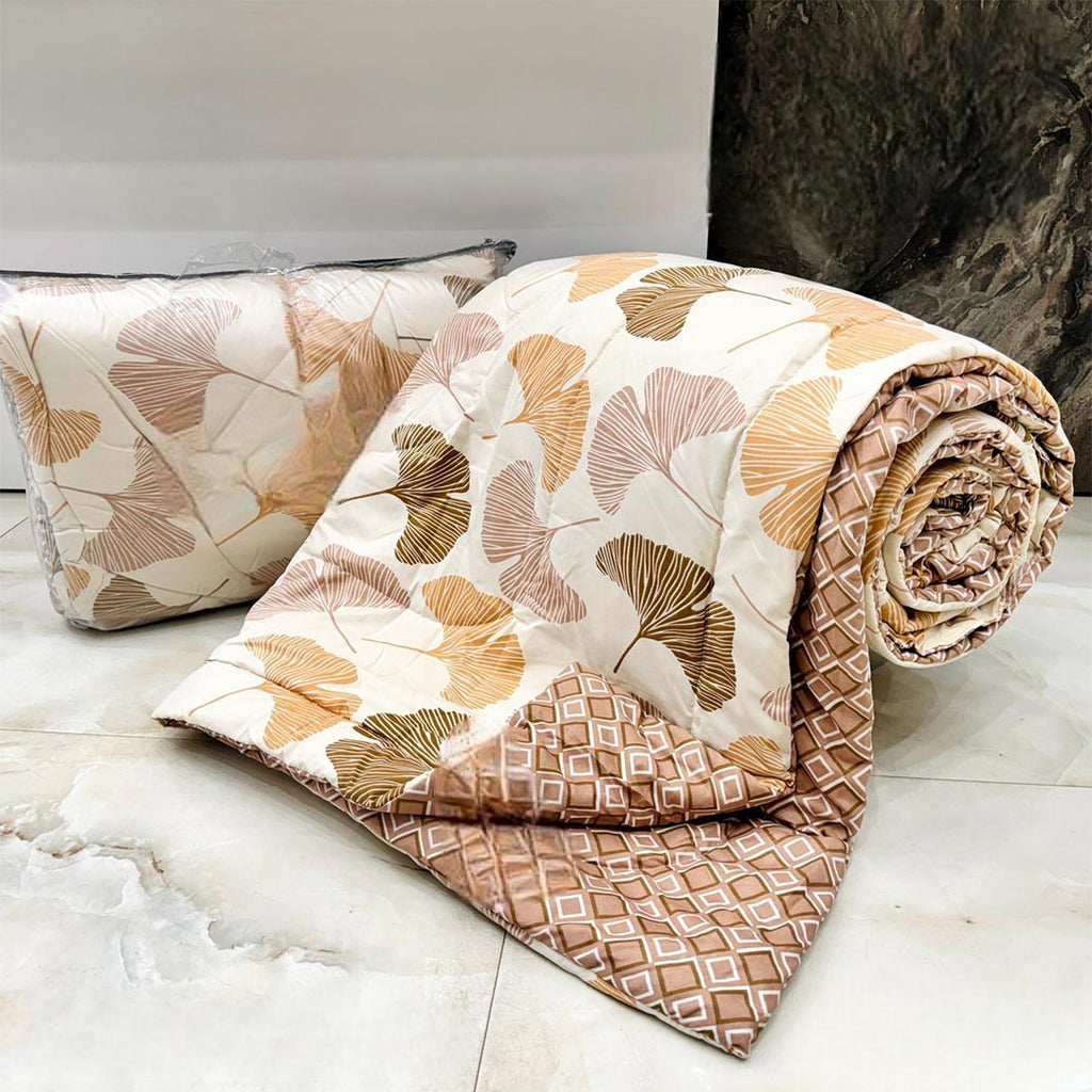 Ginkgo Leaf Theme Cotton Light Weight Comforter