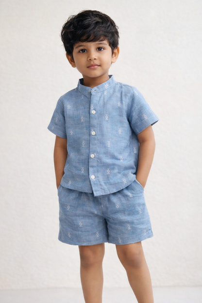 Boys Denim Handloom Co-ord set