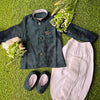 Emerald Green Sherwani Kurta Dhoti Set with Pyjama, Shoes & Brooch for Baby Boys