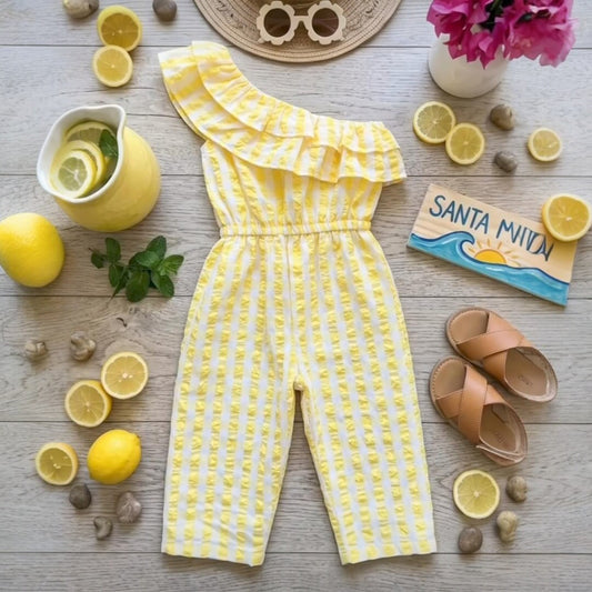 Girls Lemonade Cotton Jumpsuit – Soft & Stylish Kids Wear
