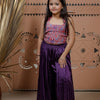 Floral Block Printed Corset Top with Sharara for Girls