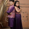 Floral Block Printed Corset Top with Sharara for Girls