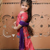 Pink Hand Block Printed Kurta Pant Set with Dupatta for Girls